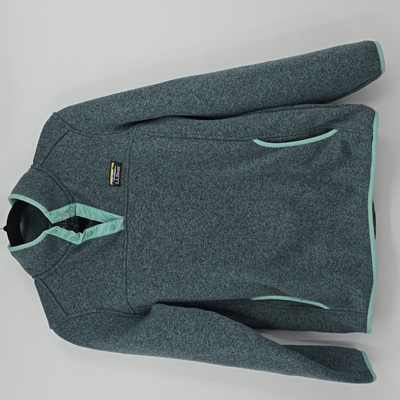 L.L.Bean Sweater Fleece Pullover Soft Spruce Color Womens Size M - Picture 1 of 7
